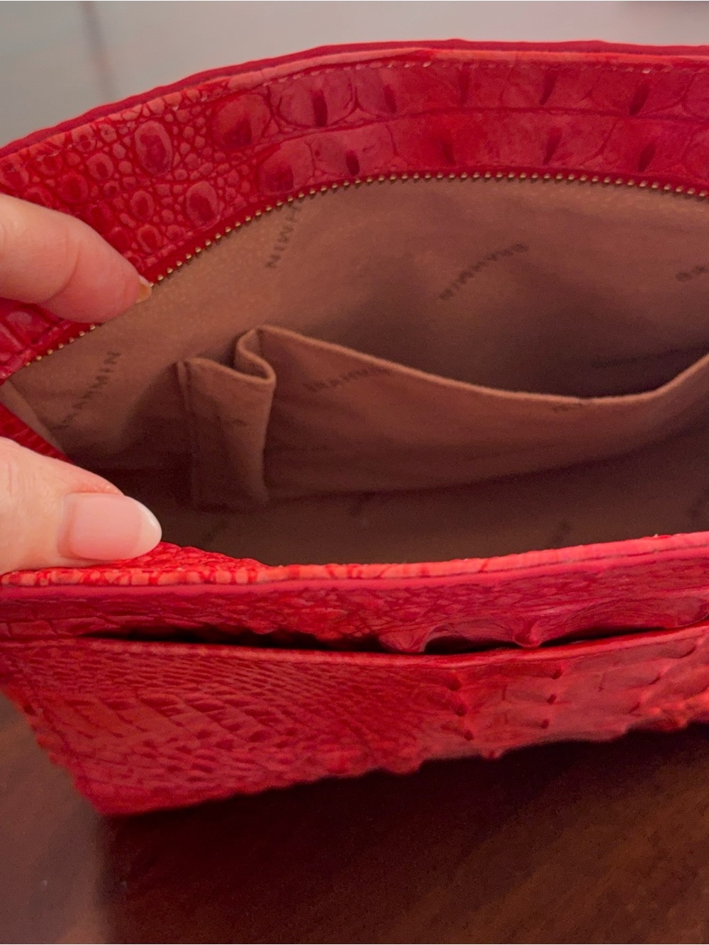 Brahmin Red Croc-Embossed Crossbody Bag - Picture 2 of 7